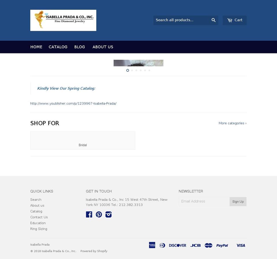 isabella-prada.com shopify website screenshot