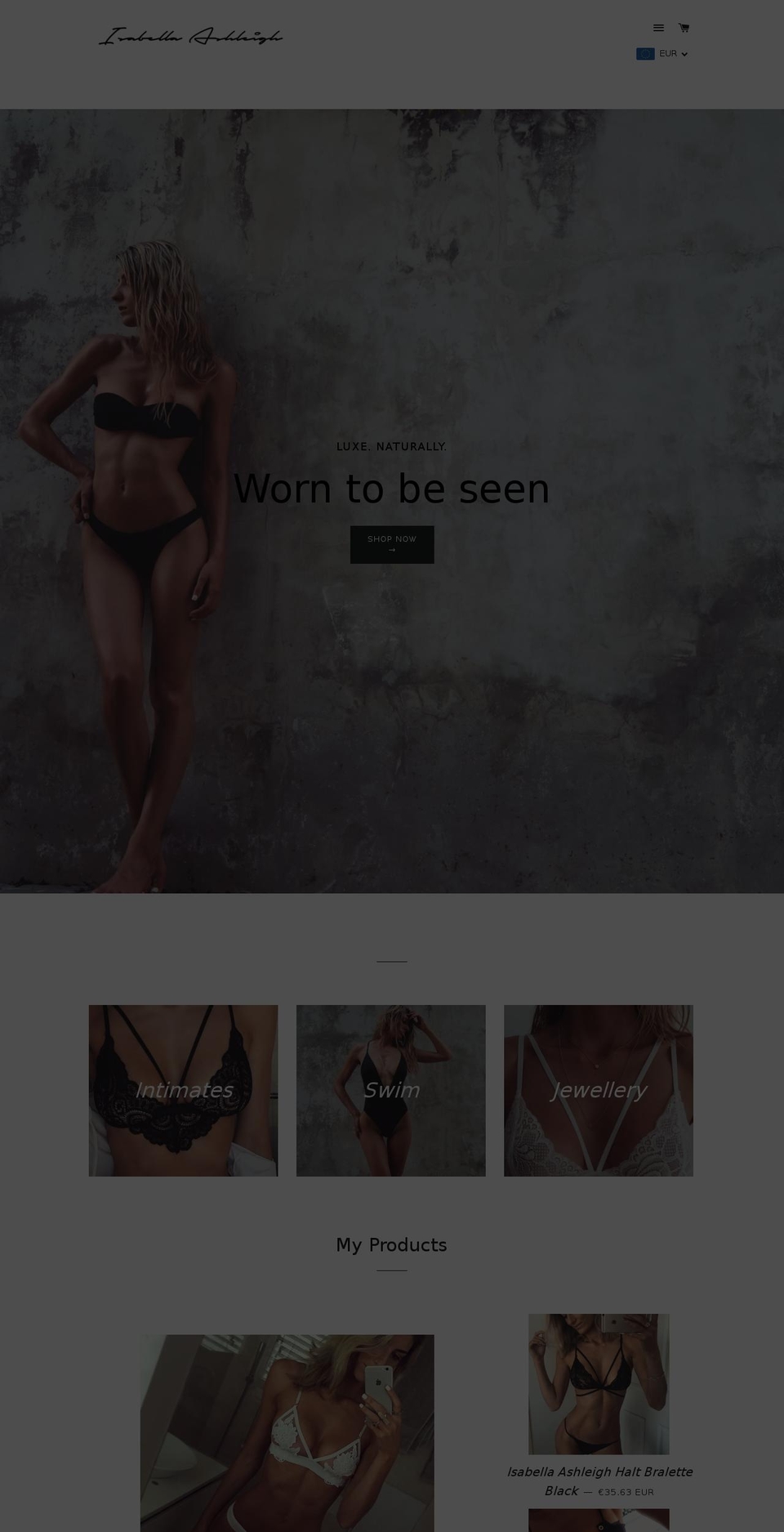 isabellaashleigh.com shopify website screenshot