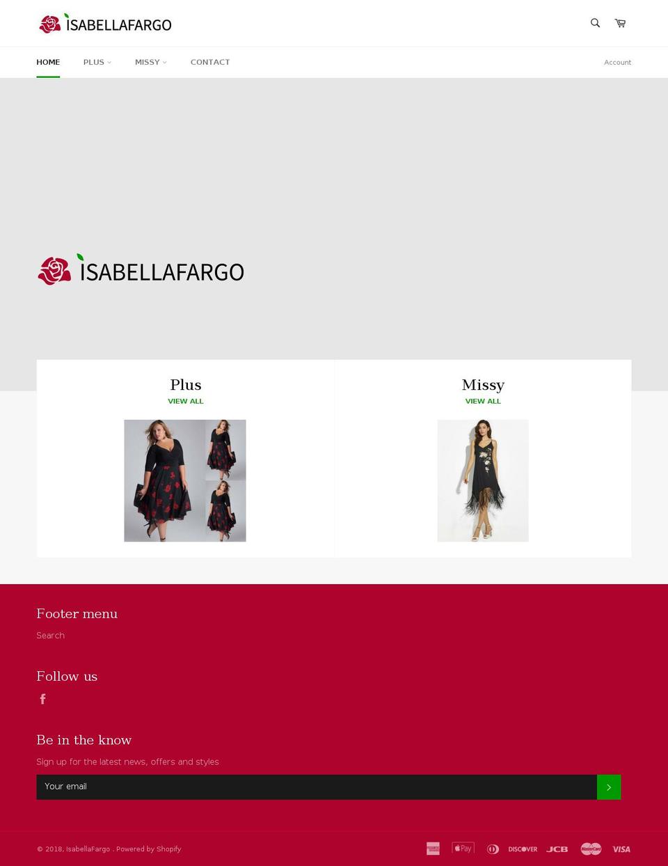 isabellafargo.com — Shopify storefront screenshot