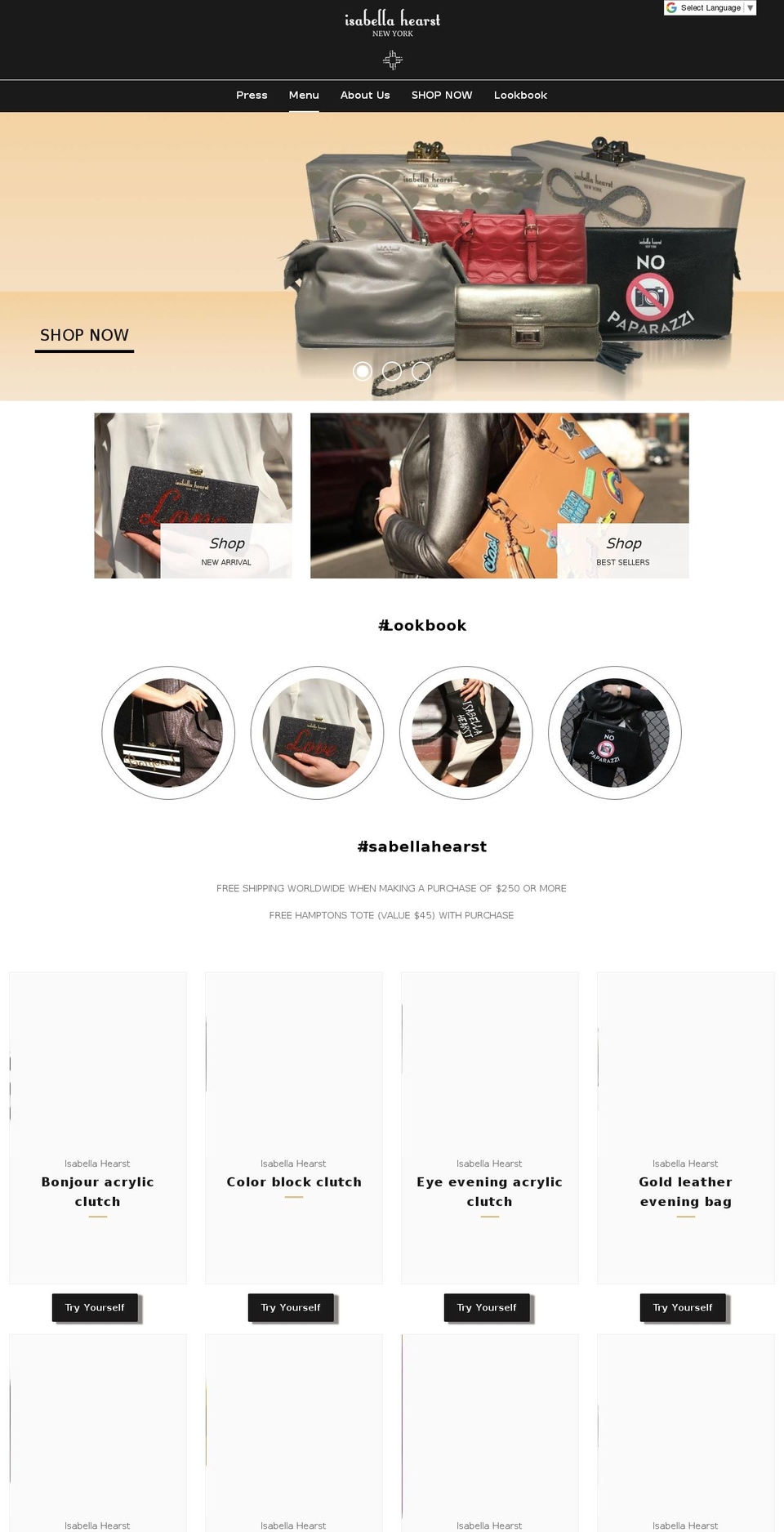 isabellahearstnewyork.com shopify website screenshot