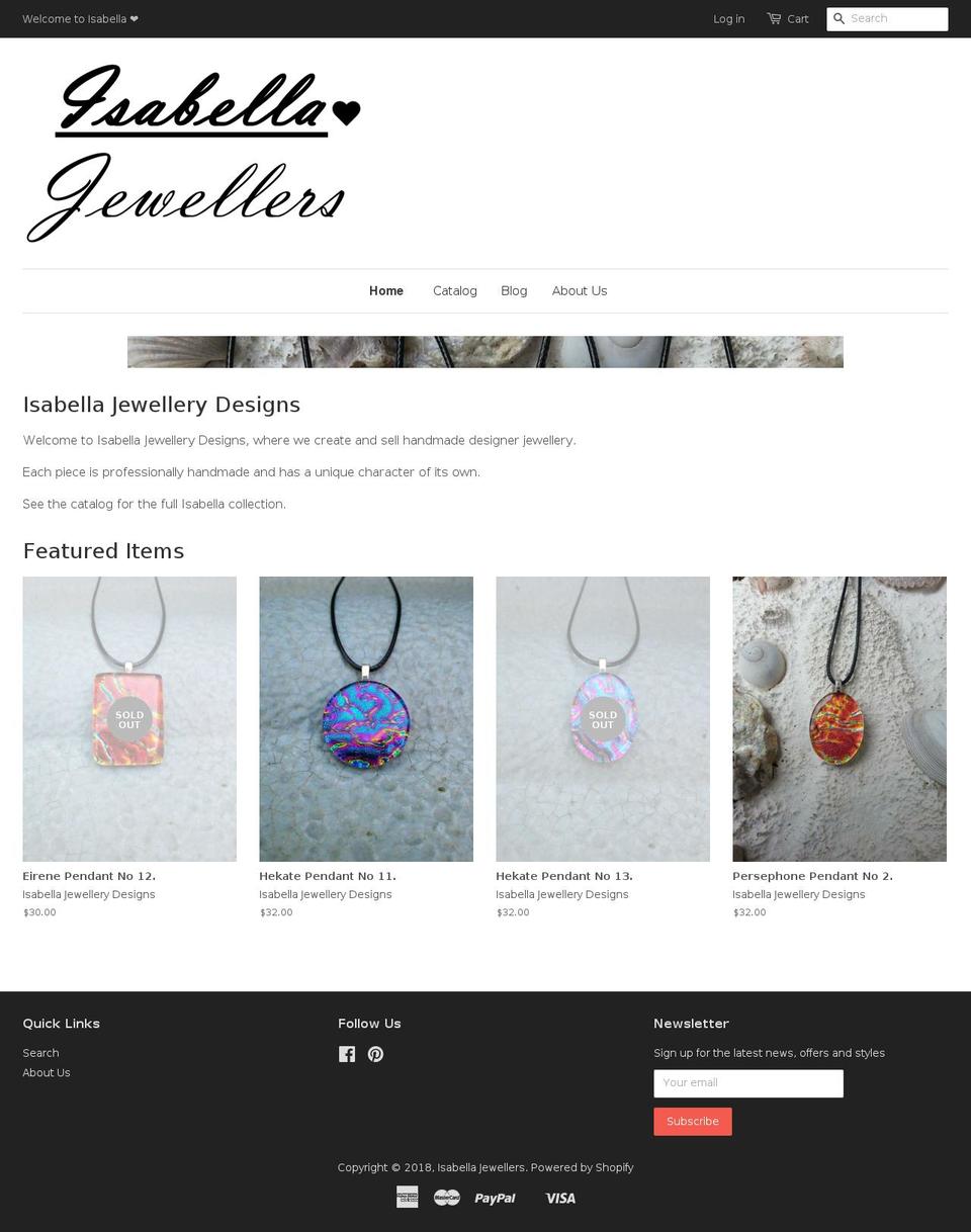 isabellajewellers.com.au shopify website screenshot