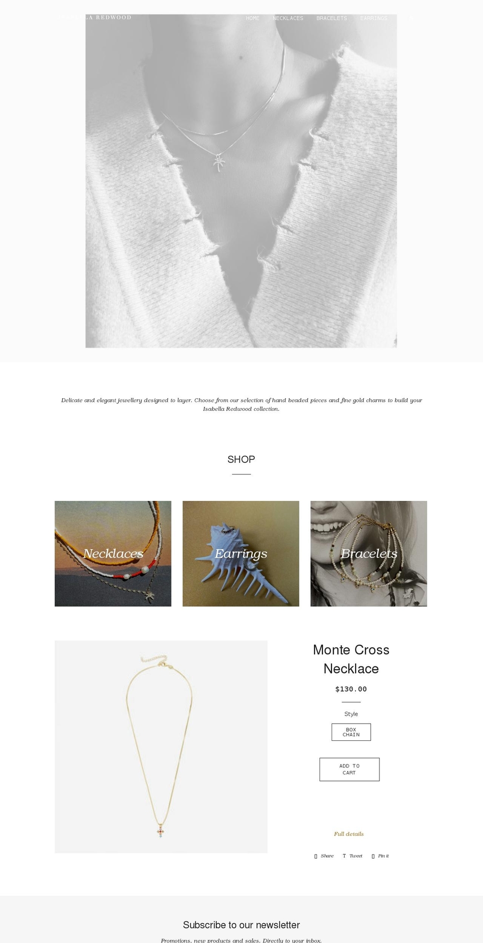 isabellaredwood.com shopify website screenshot