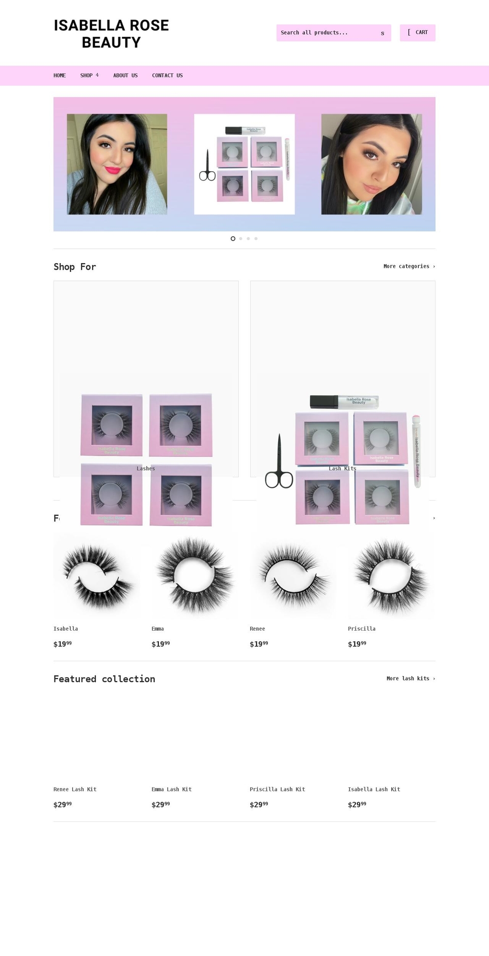 isabellarosebeauty.com shopify website screenshot