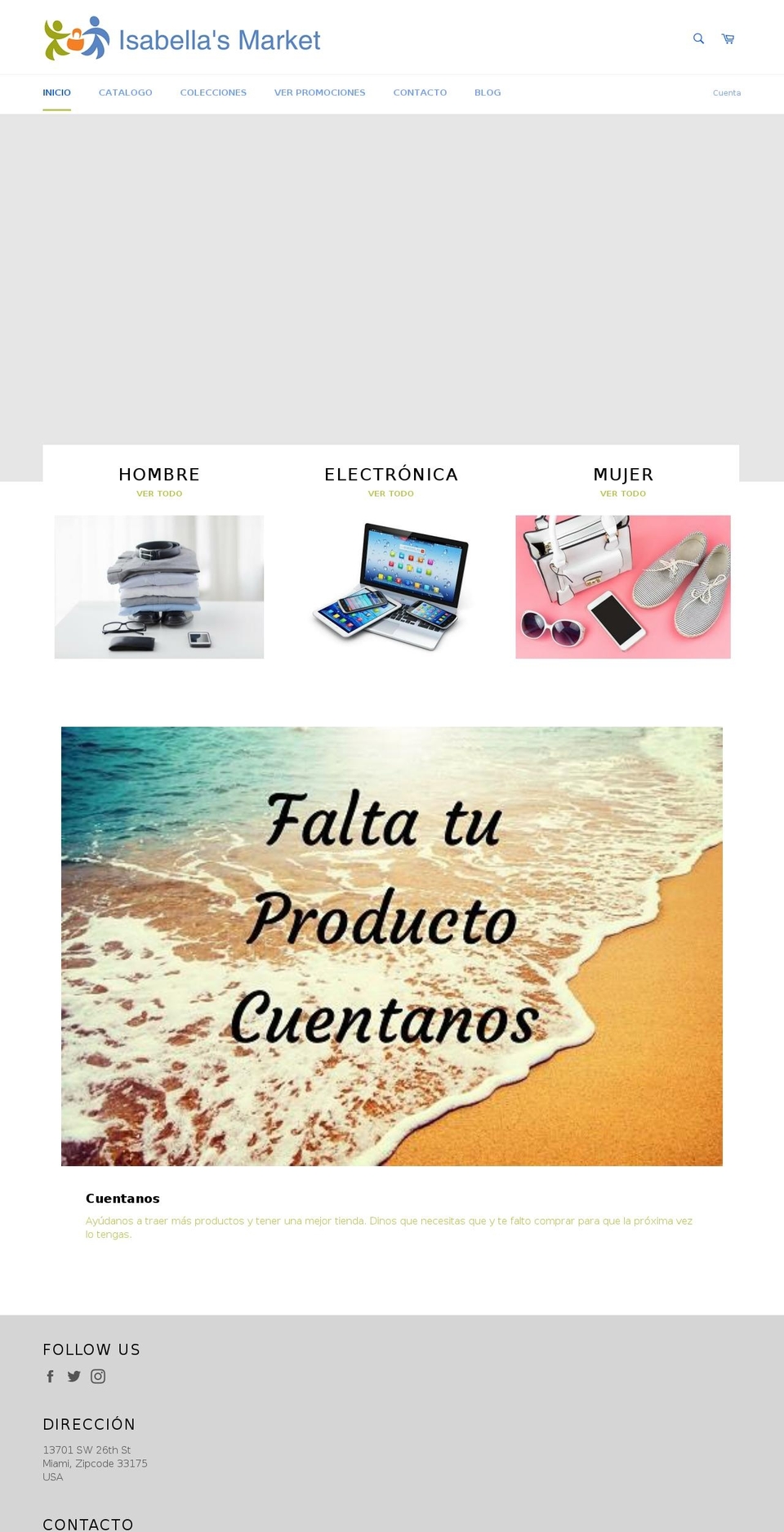 isabellasmarket.com — Shopify storefront screenshot