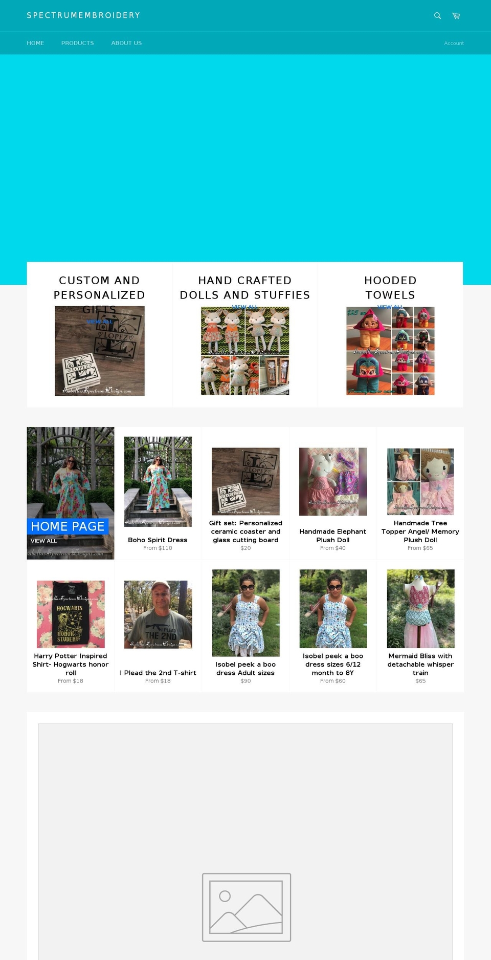 isabellasspectrumdesigns.com — Shopify storefront screenshot