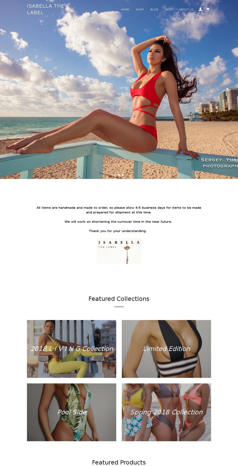 isabellathelabel.com — Shopify storefront screenshot