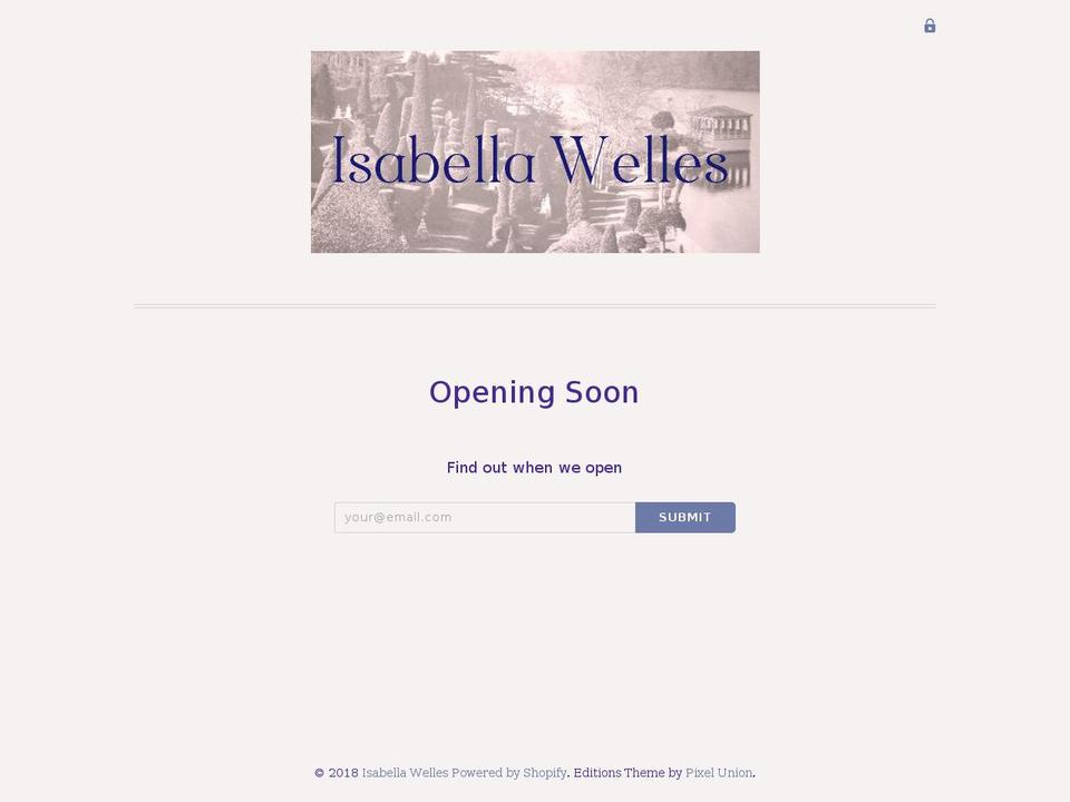 isabellawelles.com — Shopify storefront screenshot