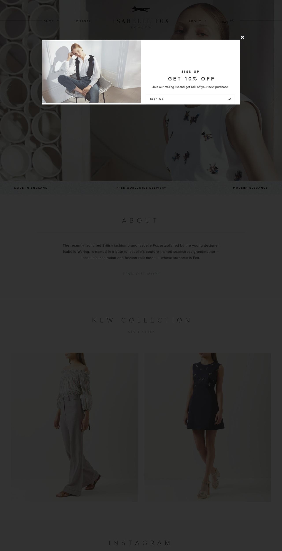 isabellefox.com shopify website screenshot