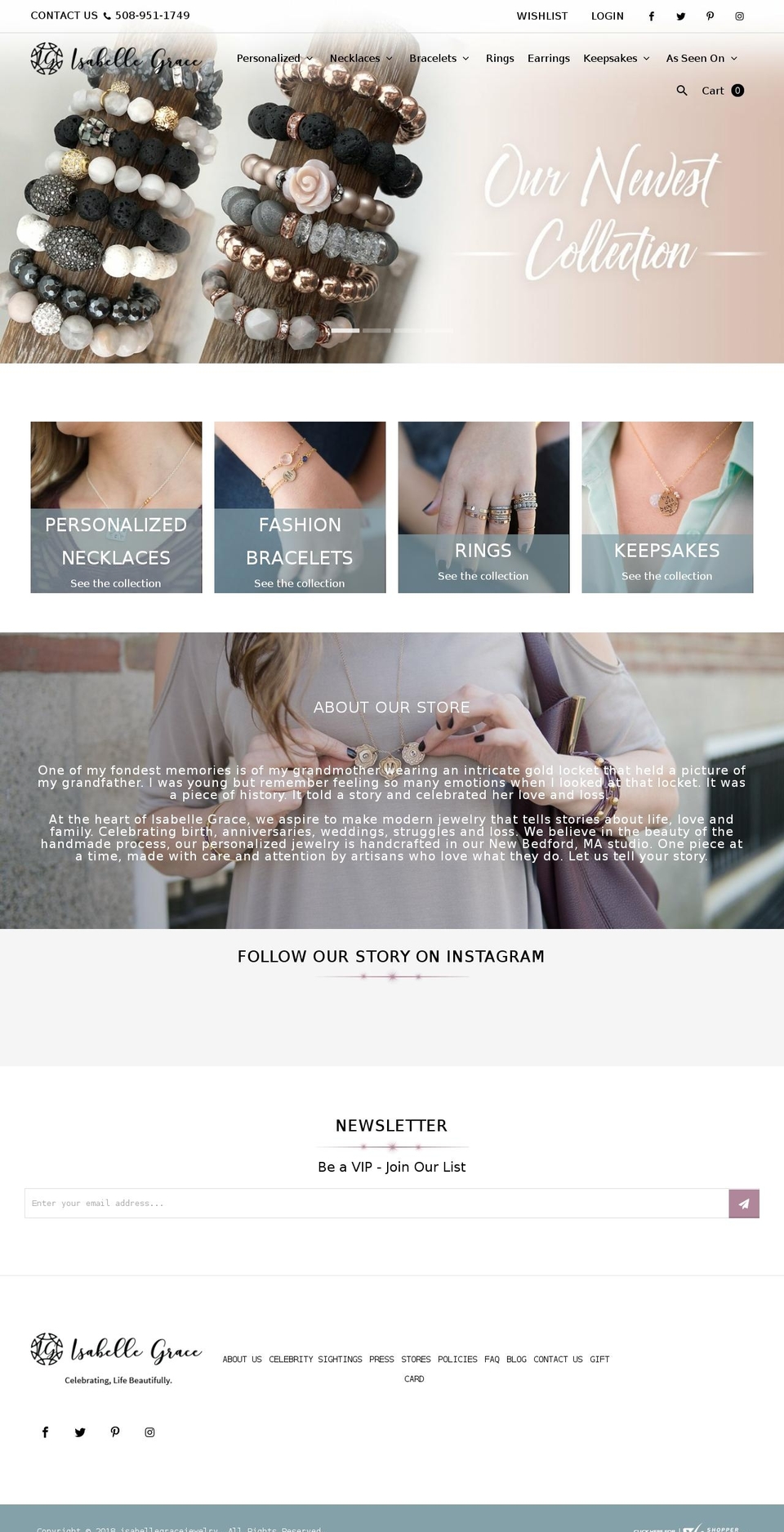 isabellegracejewelry.com shopify website screenshot