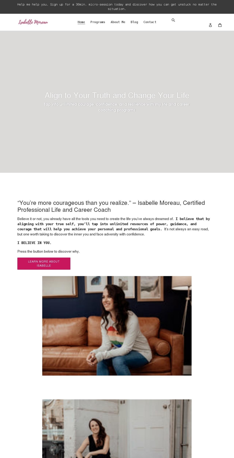 isabellemoreau.ca shopify website screenshot