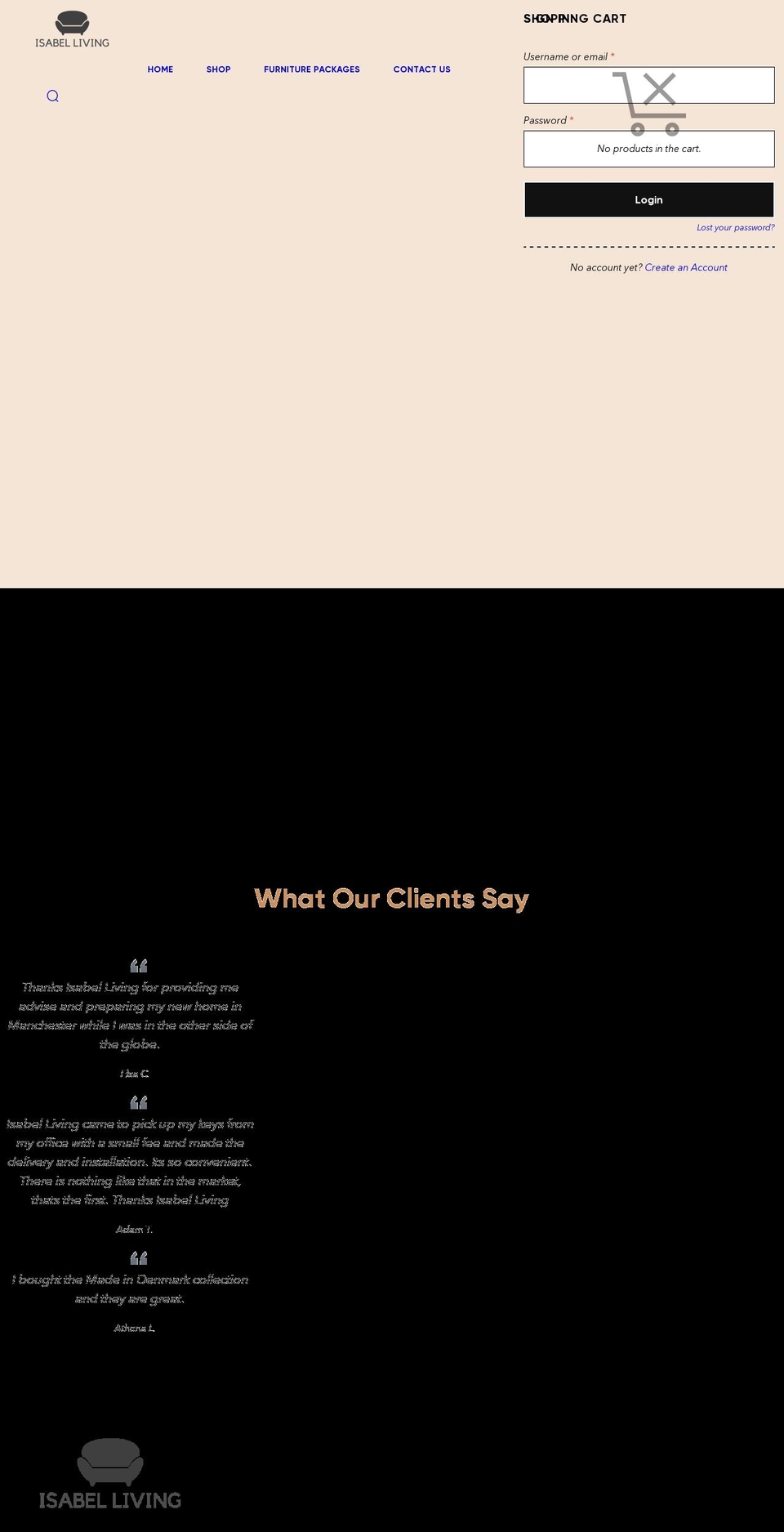 isabelliving.com shopify website screenshot