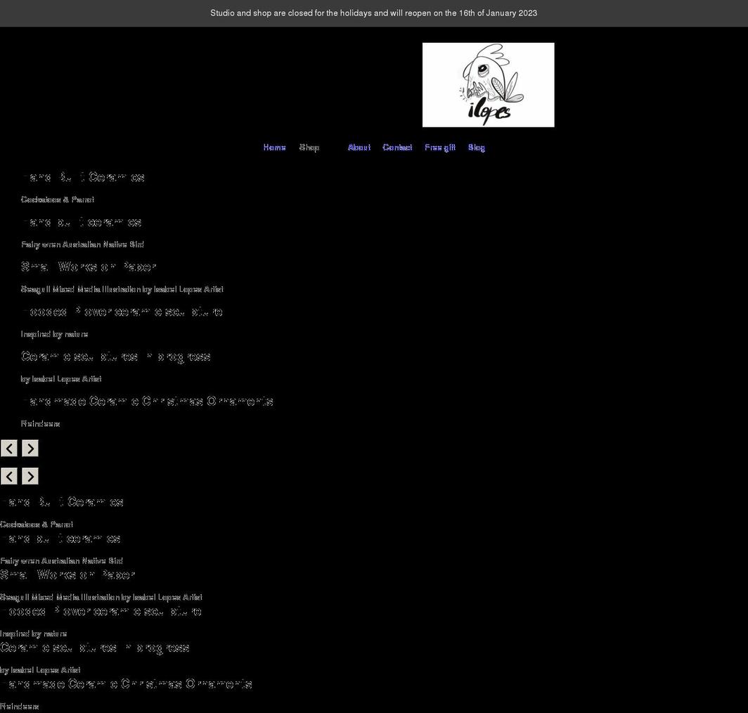 isabellopesartist.com shopify website screenshot