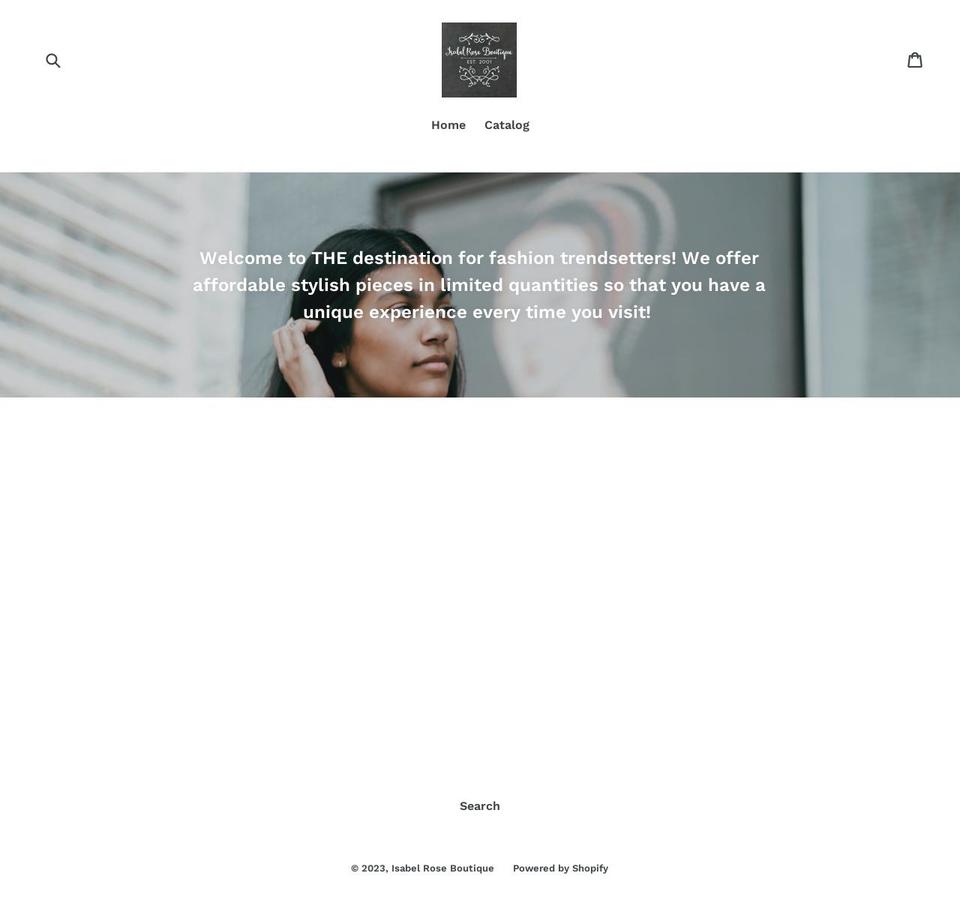 isabelroseboutique.com — Shopify storefront screenshot