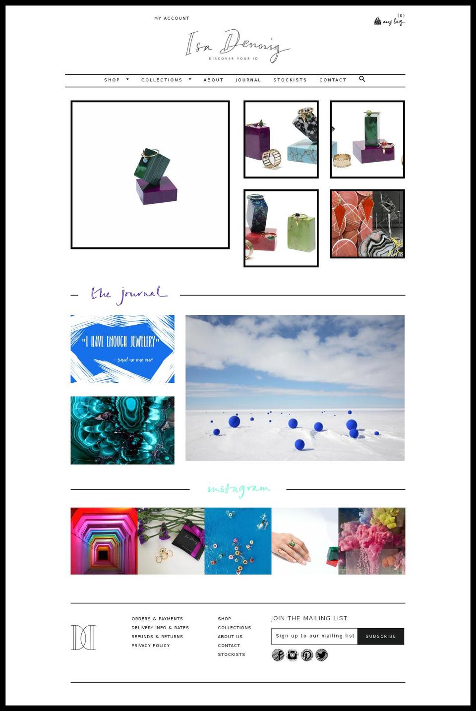 isadennig.com shopify website screenshot