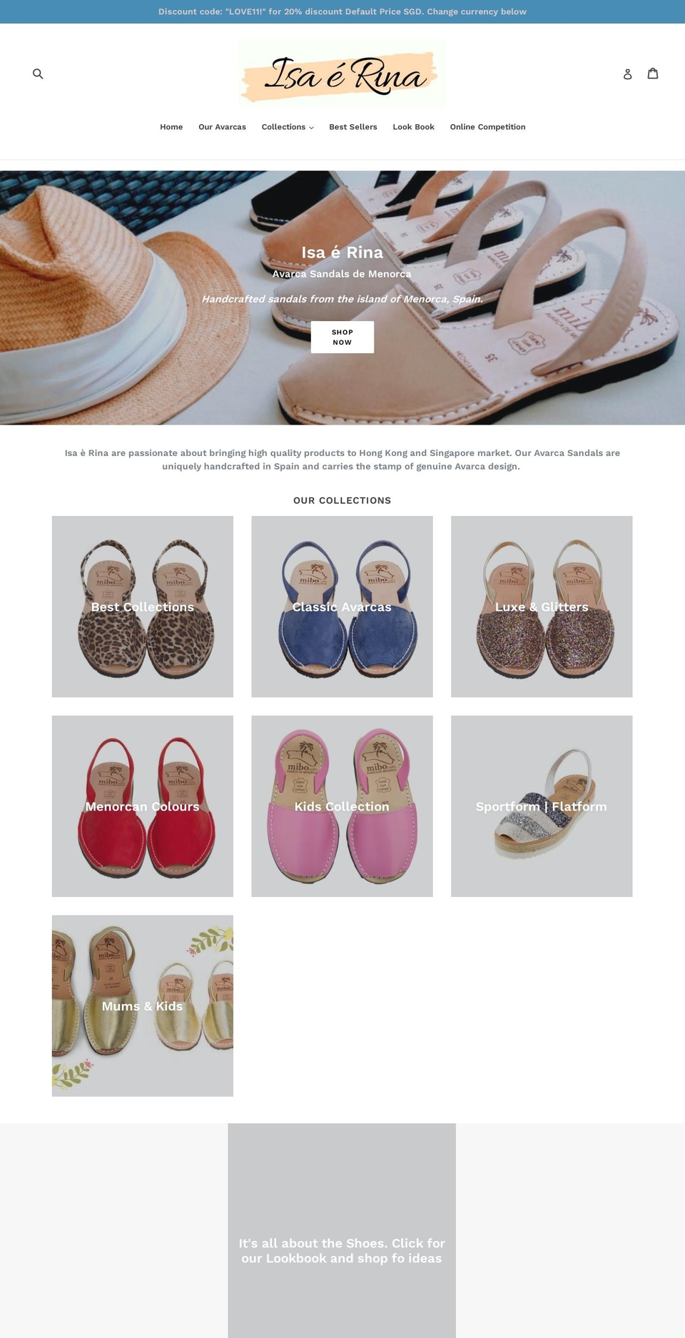 isaerina.com — Shopify storefront screenshot