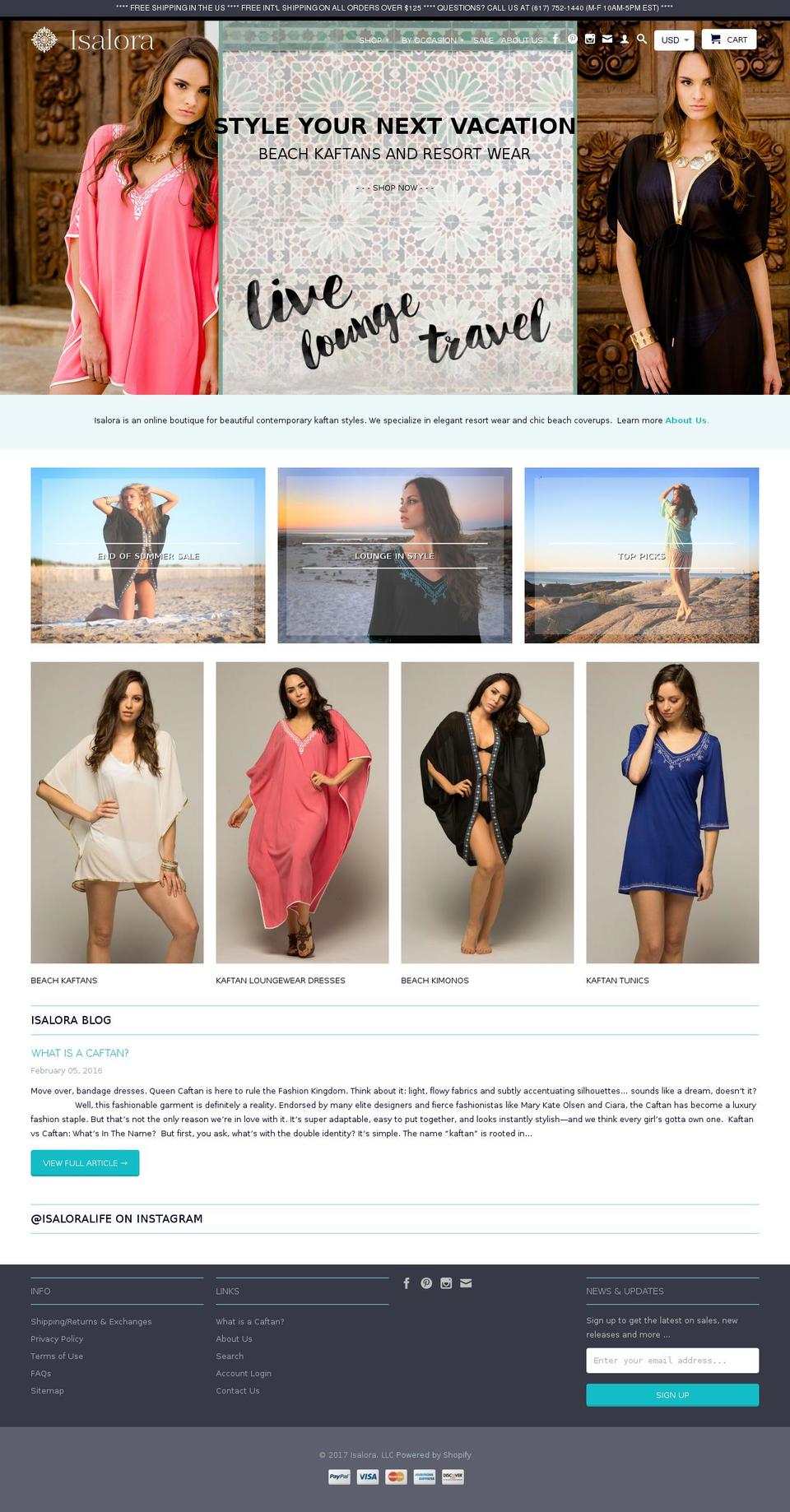 isalora.com shopify website screenshot