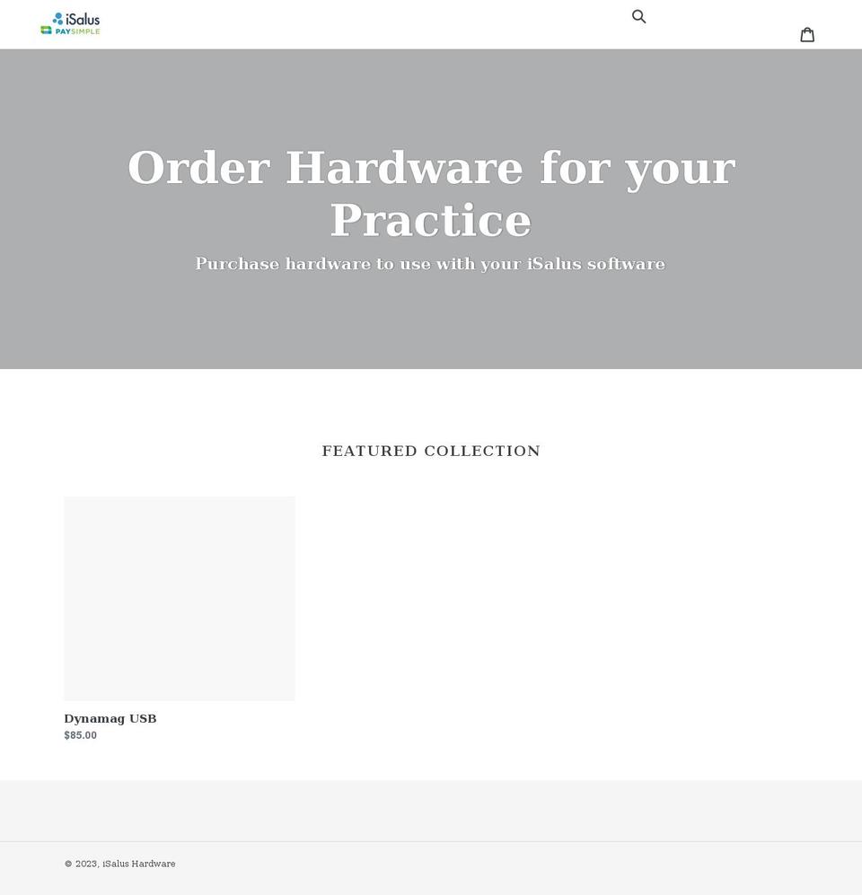 isalus-paysimple.com shopify website screenshot