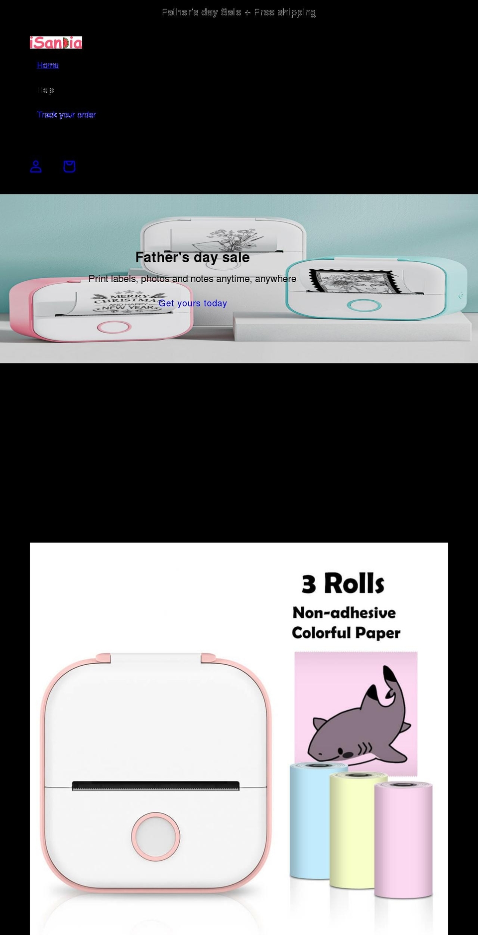 isandia.com shopify website screenshot