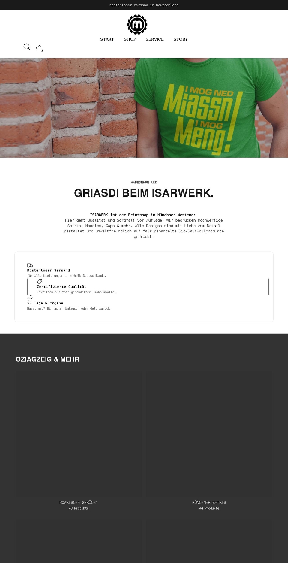 isarwerk.shop shopify website screenshot