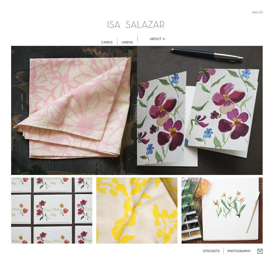 Editions Shopify theme site example isasalazar.com