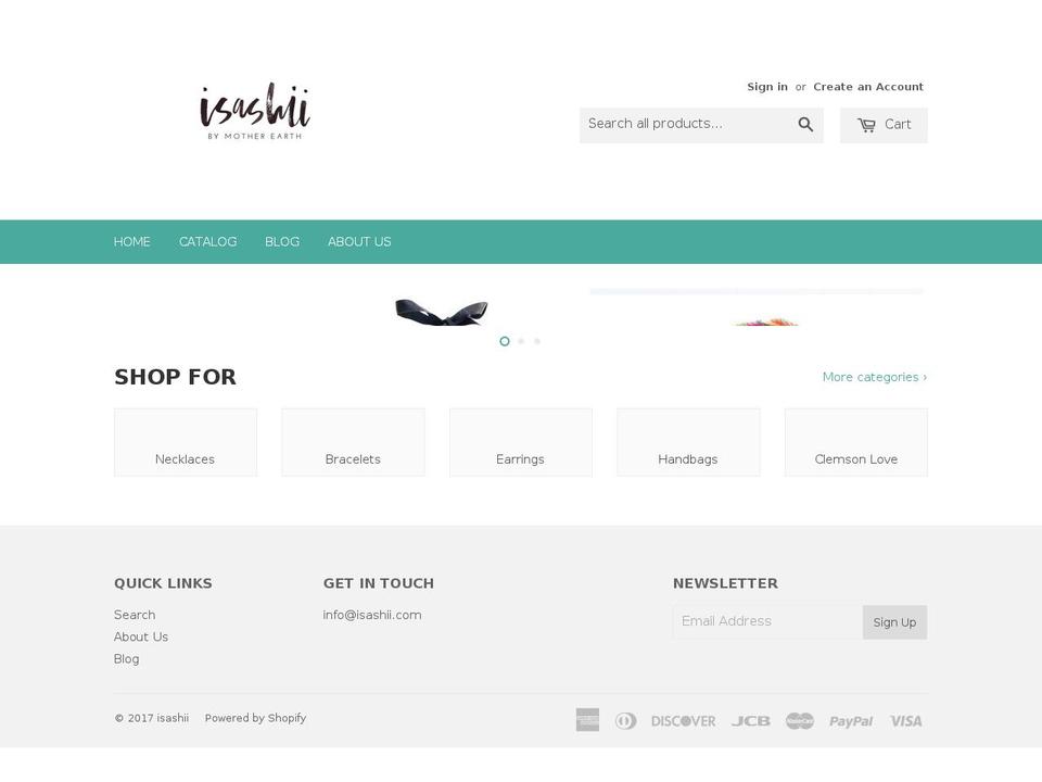 isashii.com shopify website screenshot