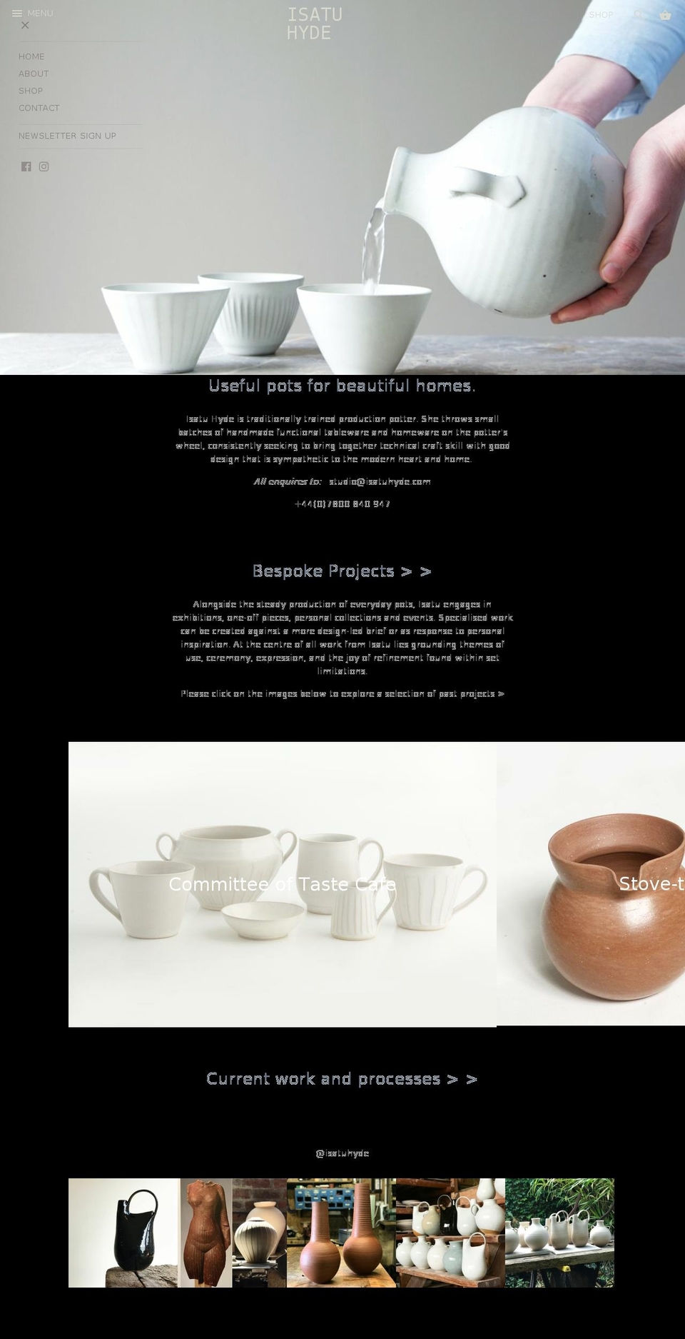 isatuhyde.com — Shopify storefront screenshot