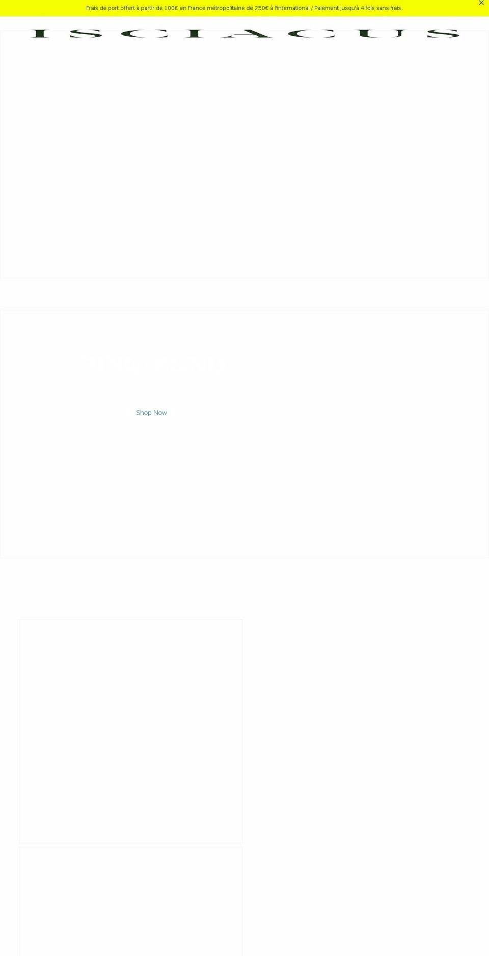 isciacusstore.com shopify website screenshot