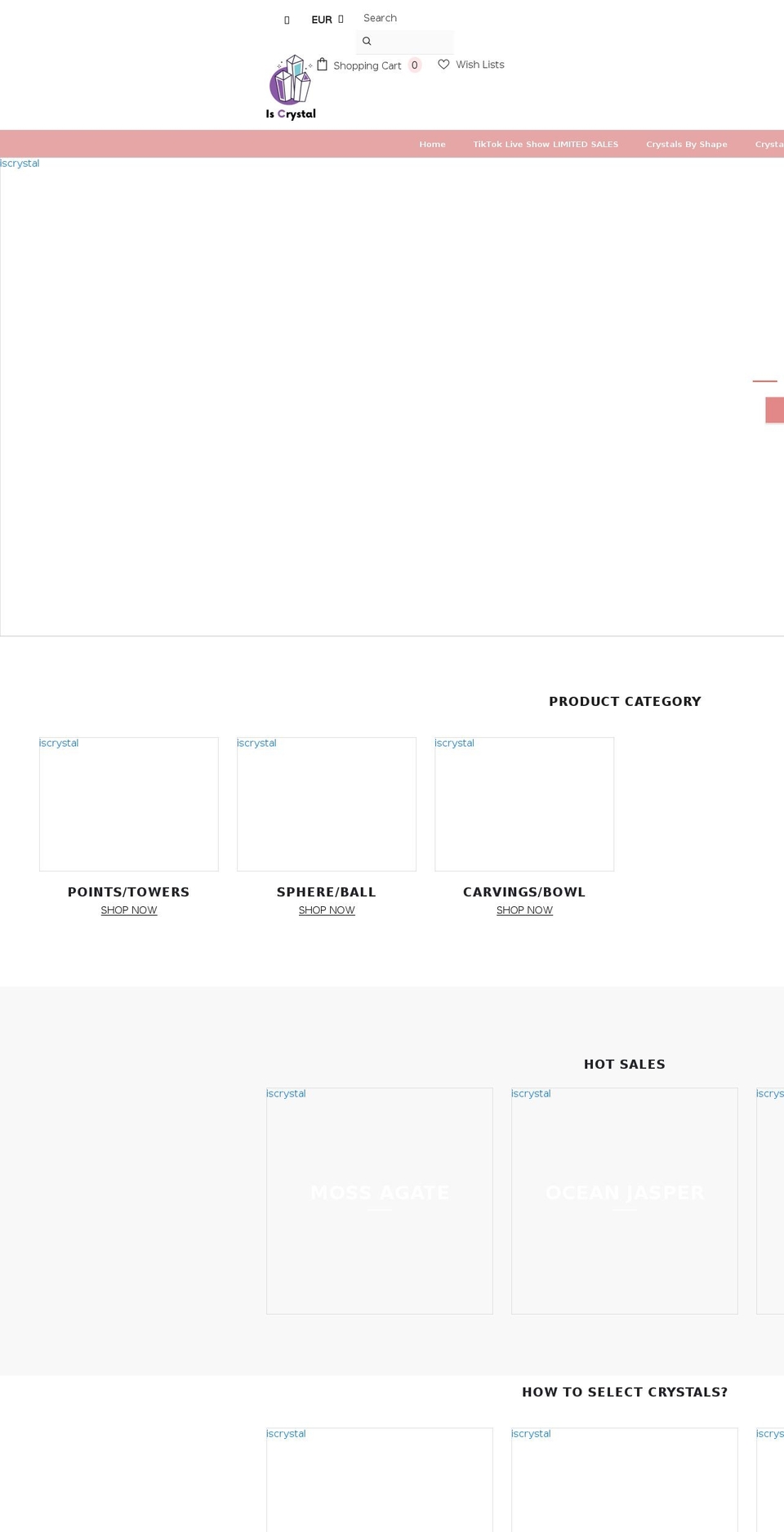 iscrystal.com shopify website screenshot