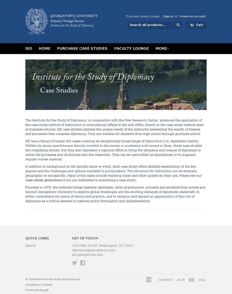 isd-georgetown-university.myshopify.com shopify website screenshot