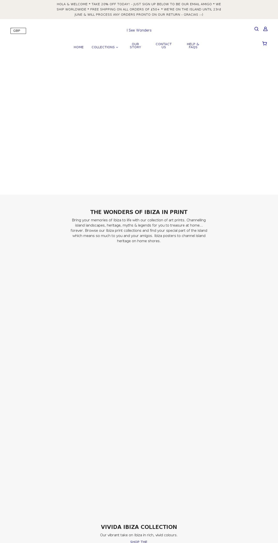 iseewonders.com shopify website screenshot