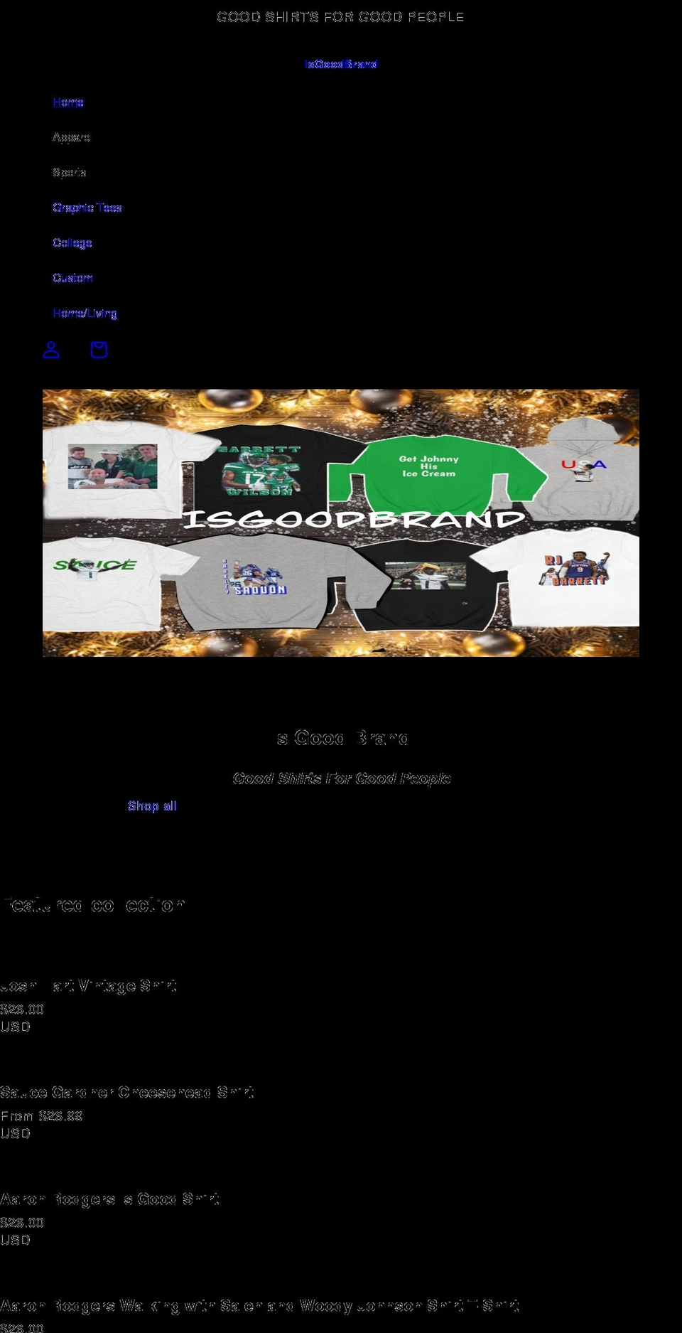 isgoodbrand.com shopify website screenshot