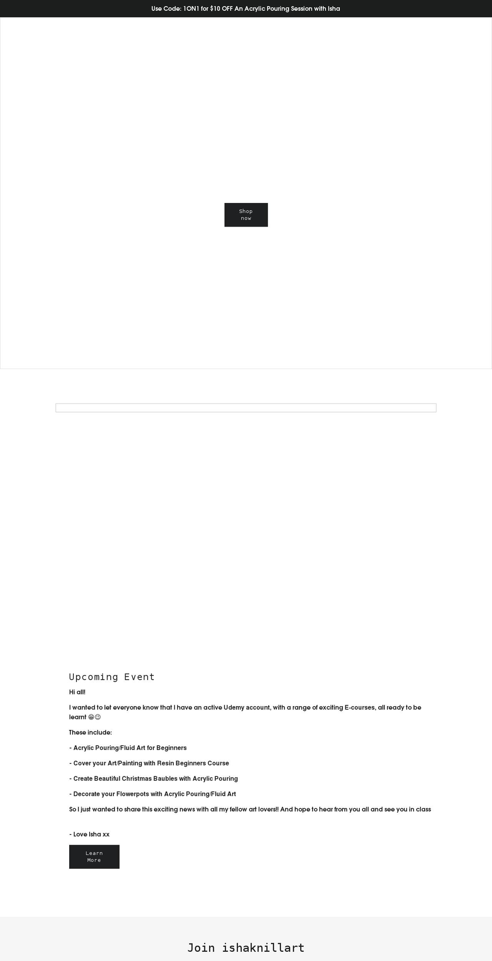 ishaknillart.com shopify website screenshot