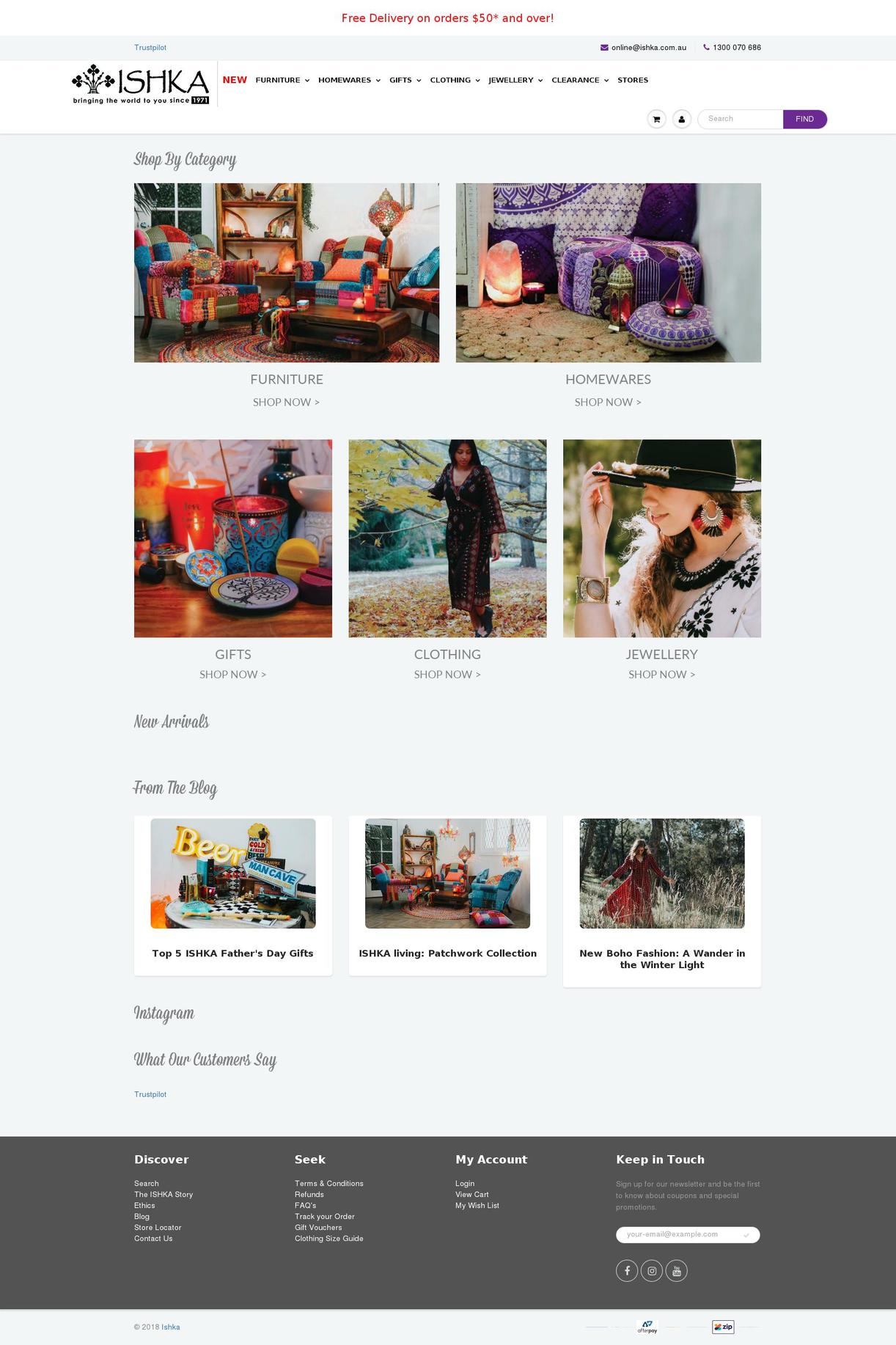 ishka_production_theme_withGST Shopify theme site example ishka.com.au