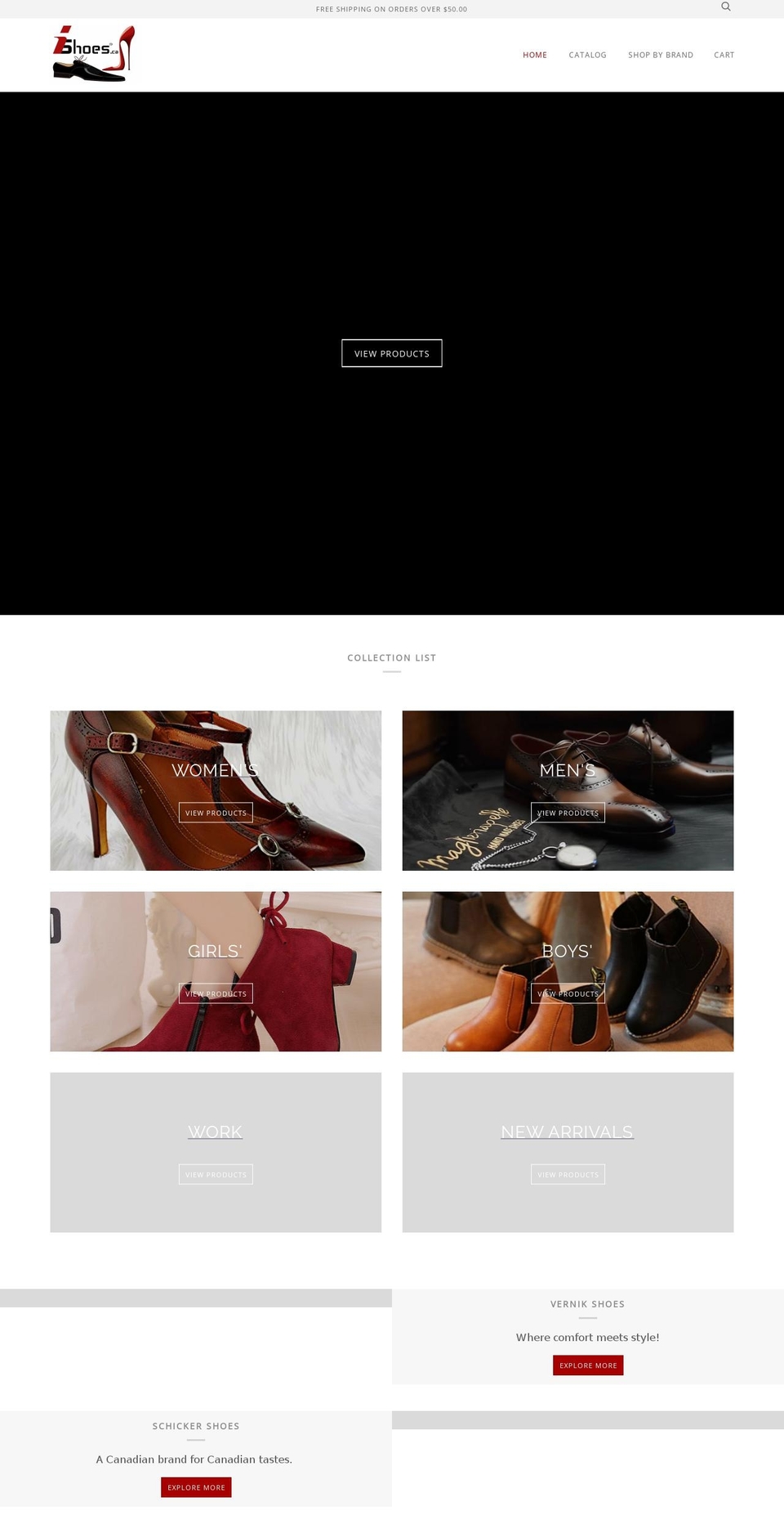 ishoes.ca shopify website screenshot