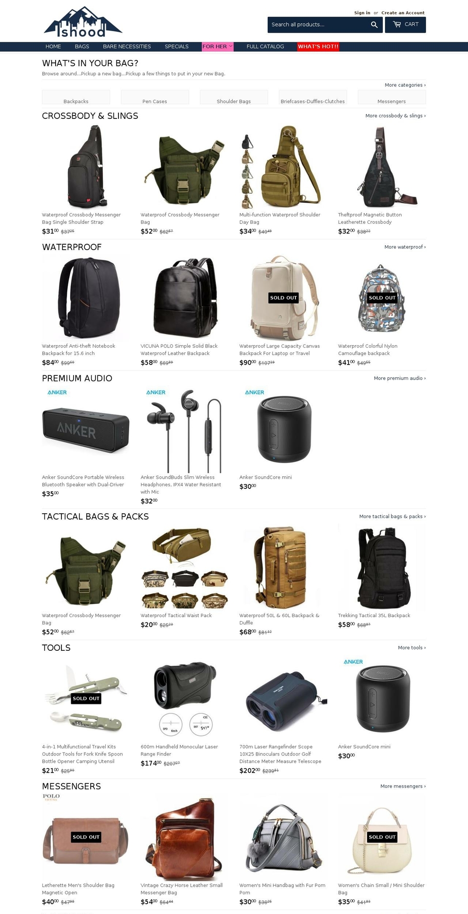 ishood.com — Shopify storefront screenshot