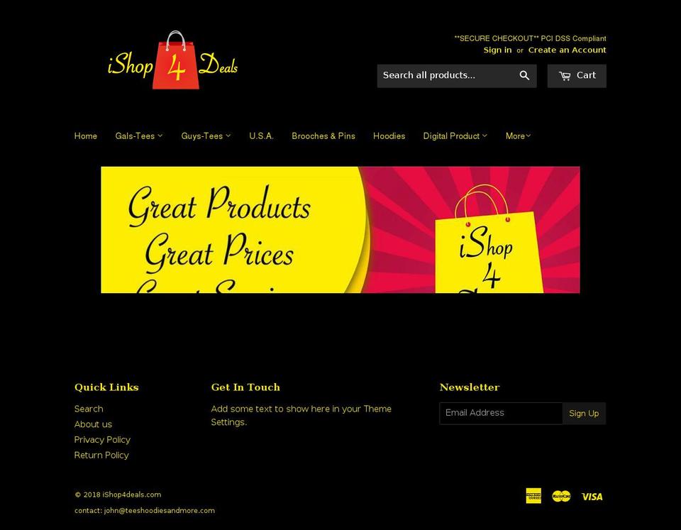 ishop4deals.com shopify website screenshot