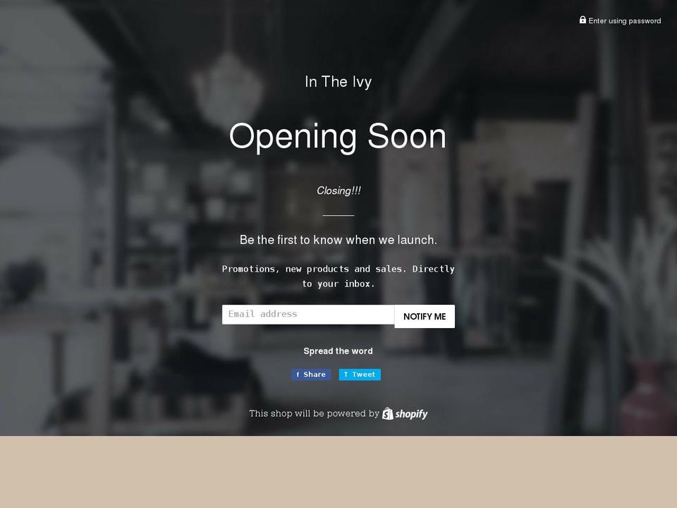 ishopintheivy.com shopify website screenshot