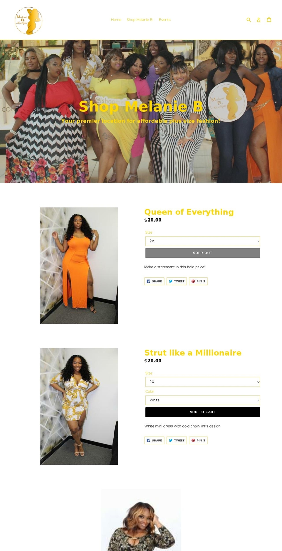 ishopmelanieb.com — Shopify storefront screenshot