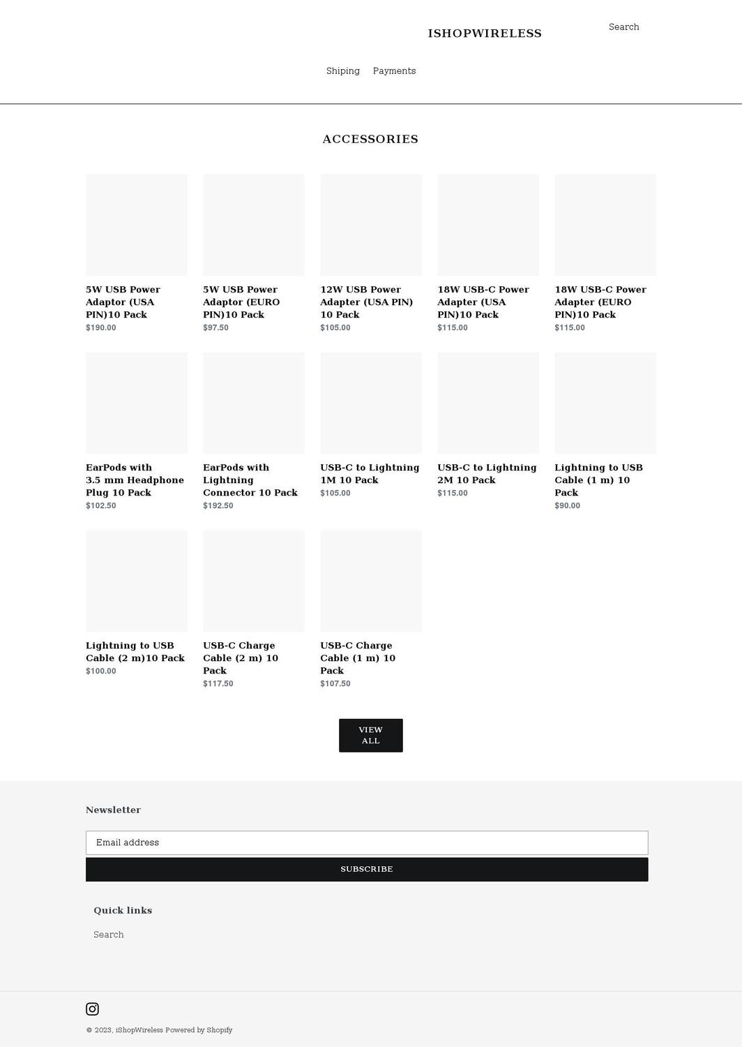ishopwireless.net shopify website screenshot