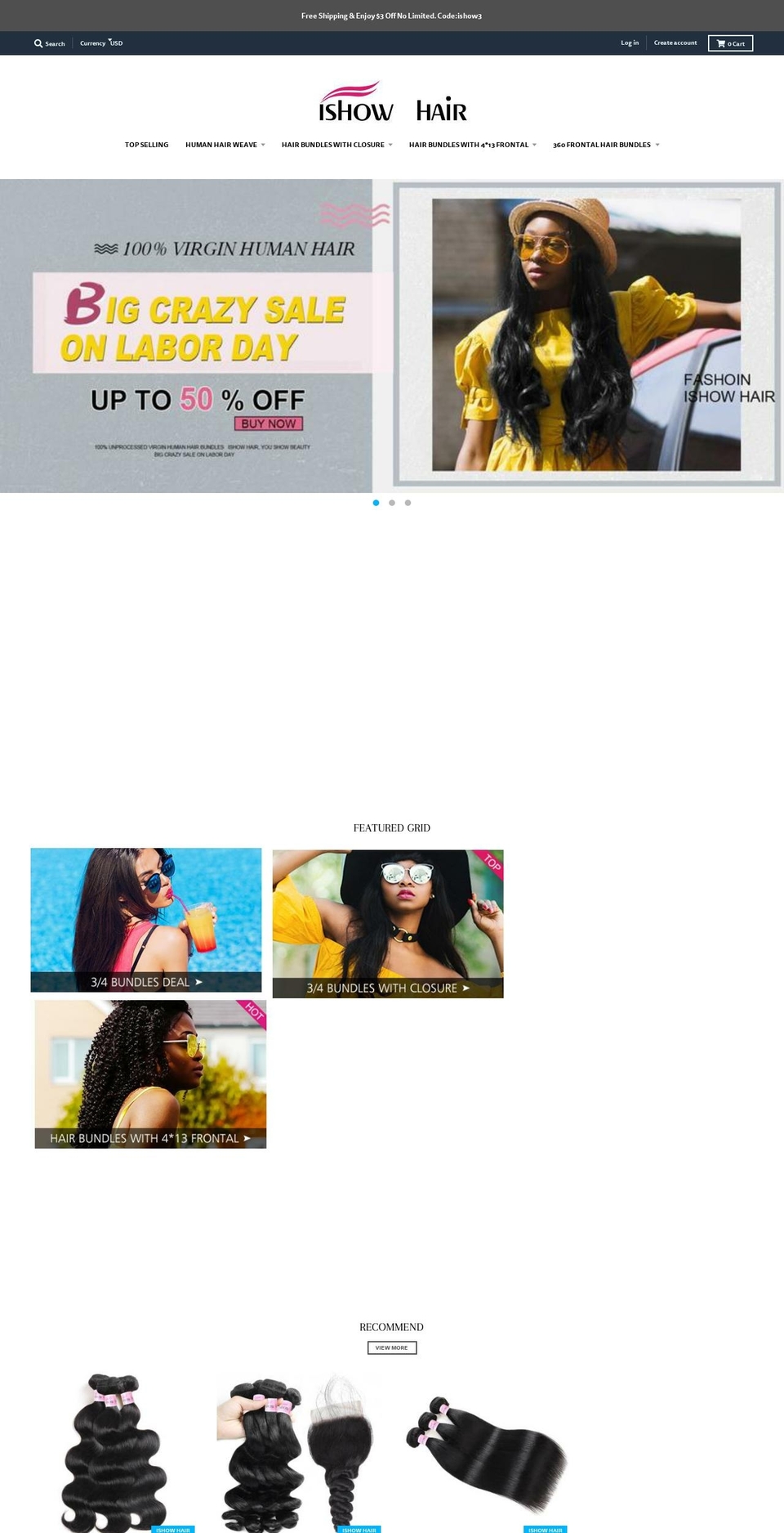 ishowbeauty.com shopify website screenshot