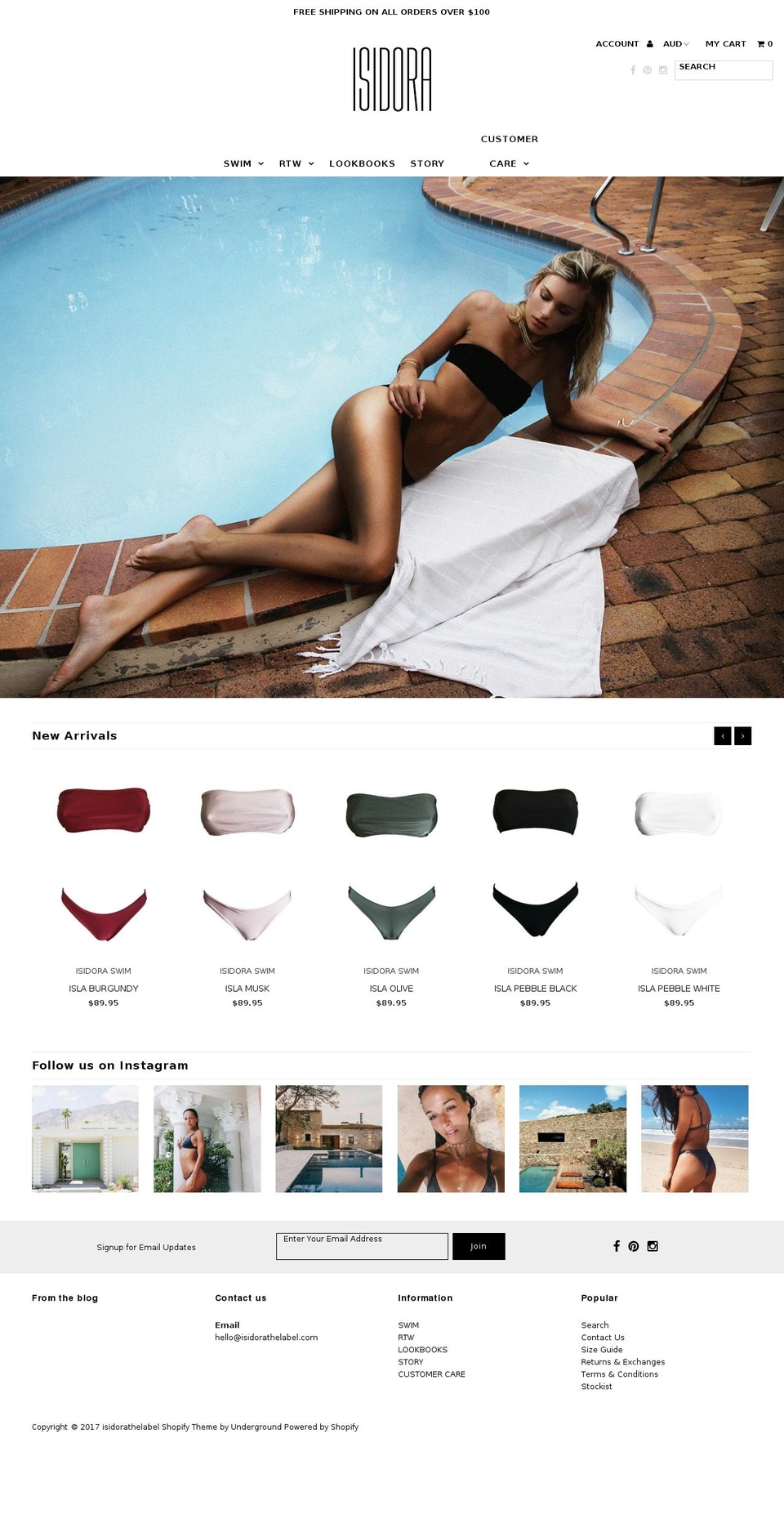 isidorathelabel.com shopify website screenshot