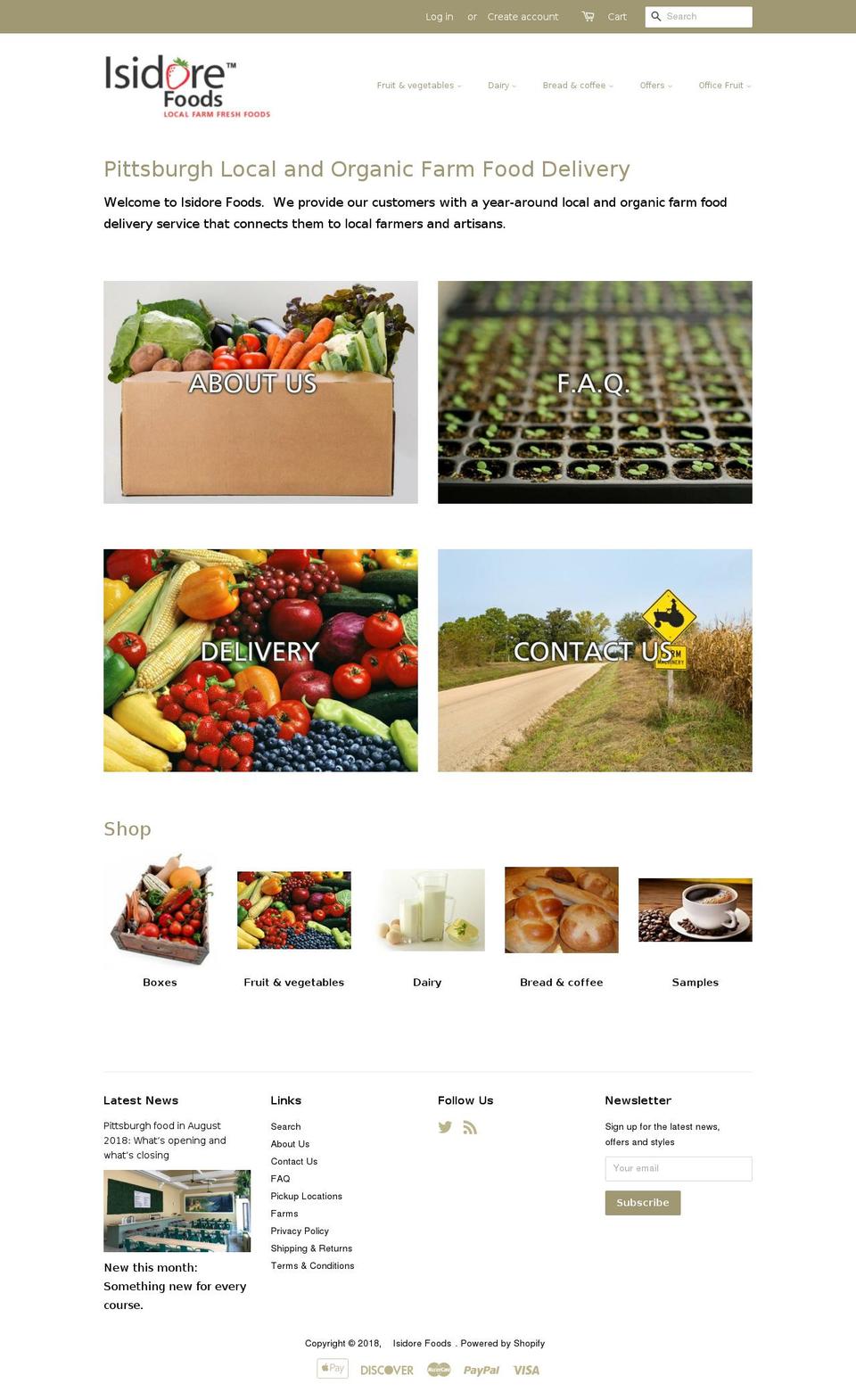 isidorefoods.com — Shopify storefront screenshot