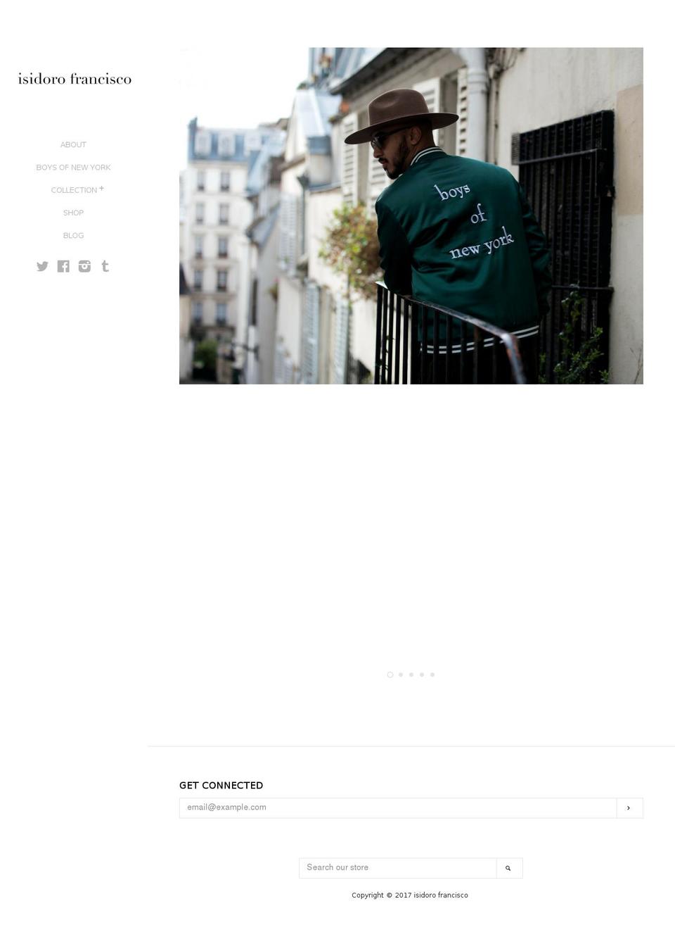 isidorofrancisco.com shopify website screenshot