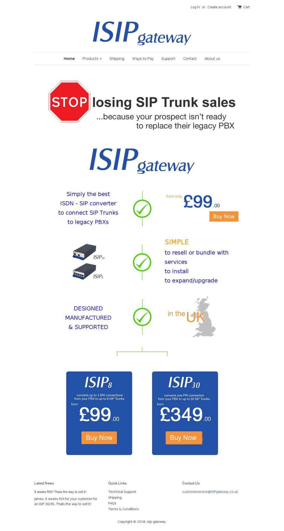 isipgateway.co.uk shopify website screenshot