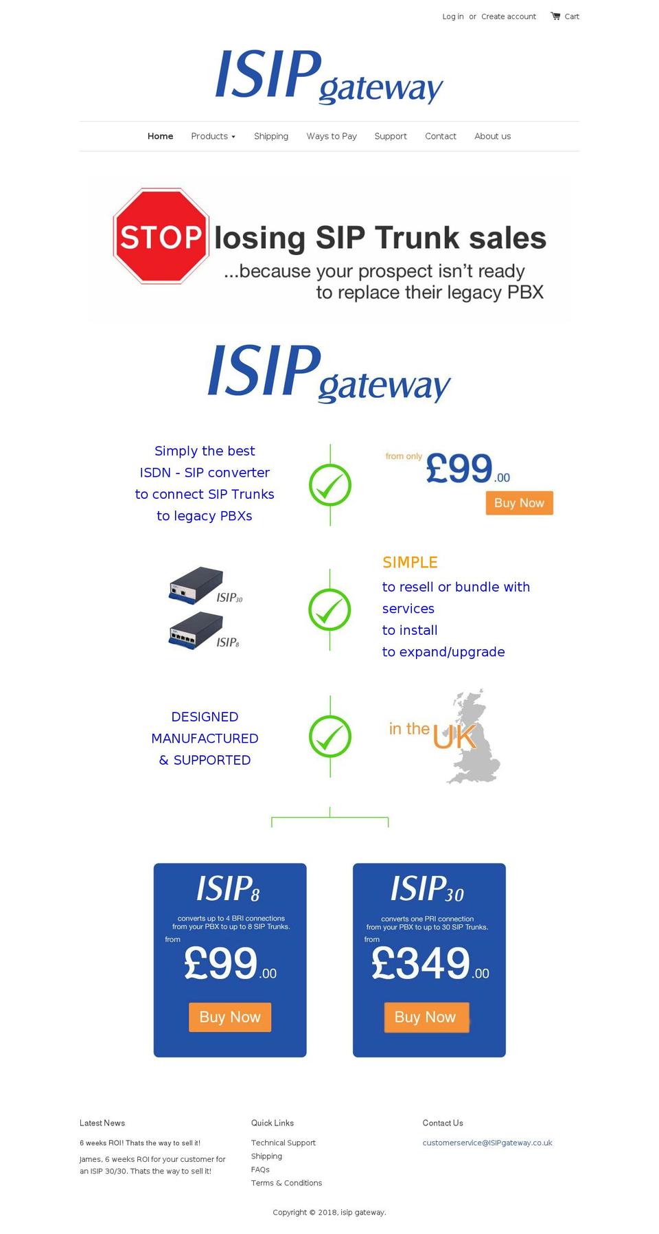 isipgateway.com — Shopify storefront screenshot