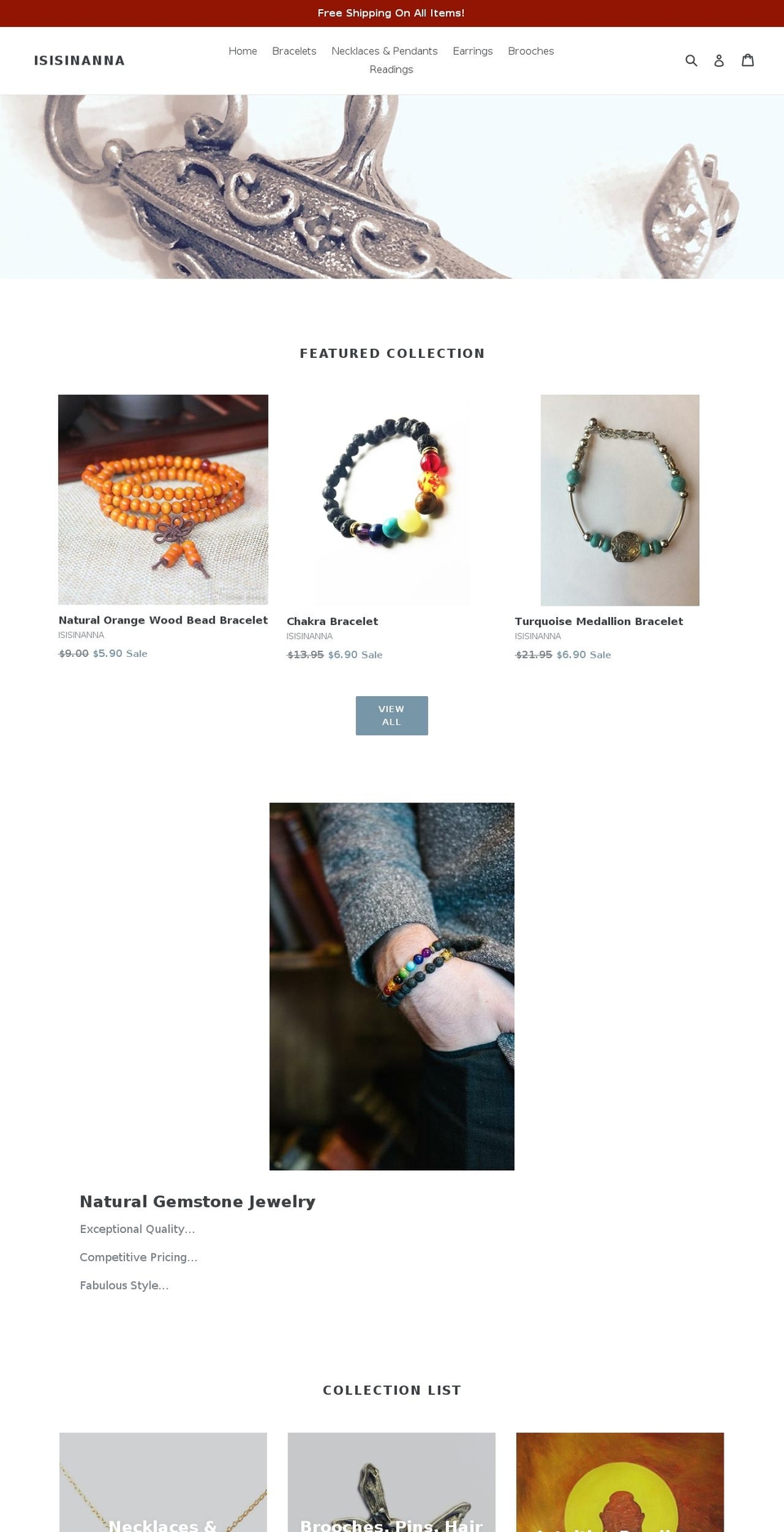 isisinanna.com shopify website screenshot