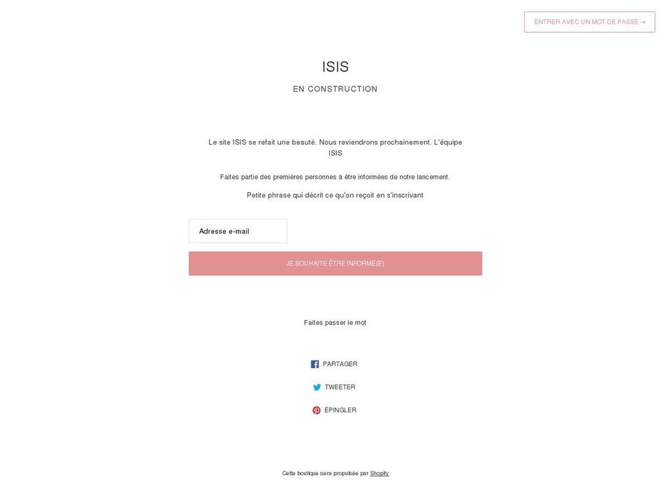 isisrouen.com shopify website screenshot