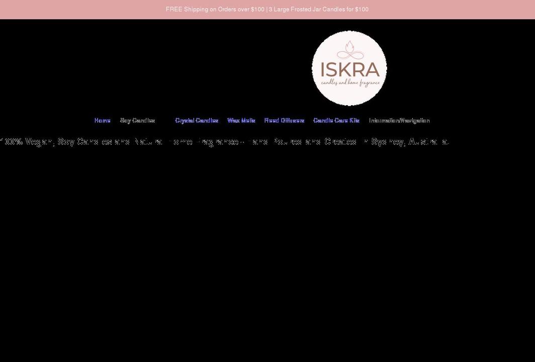 iskracandles.com shopify website screenshot
