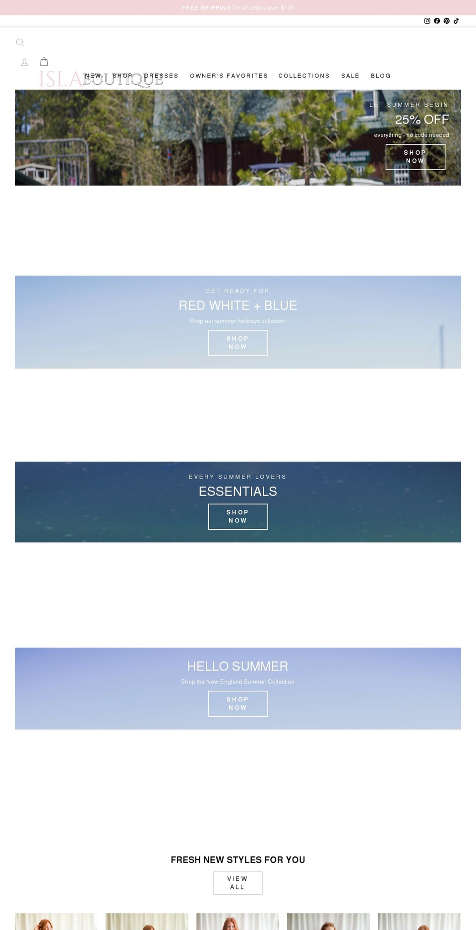 isla-boutique.com shopify website screenshot