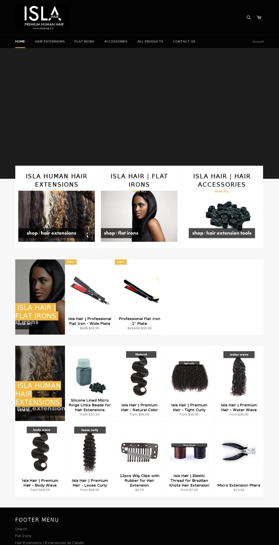 islahair.biz shopify website screenshot